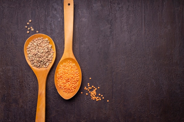 lentils in a spoon