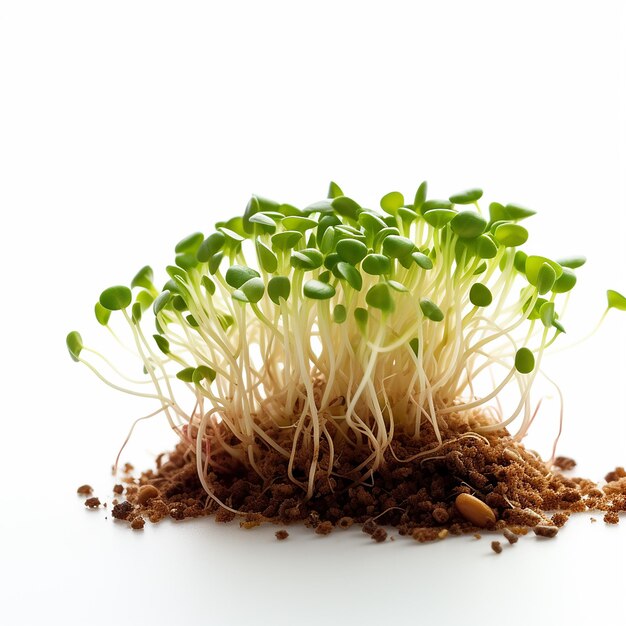 Lentils Sprouted on White Background