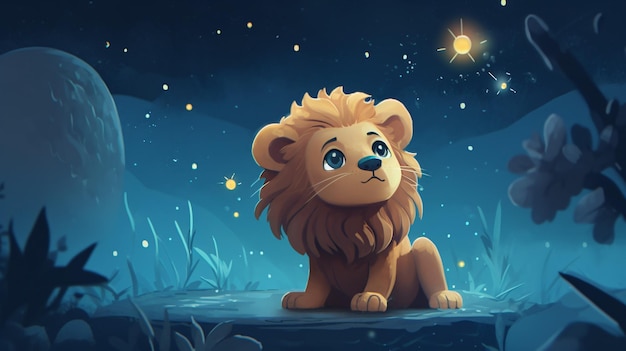 Leo horoscope sign lion zodiac astrology wallpaper background design illustration Generative AI