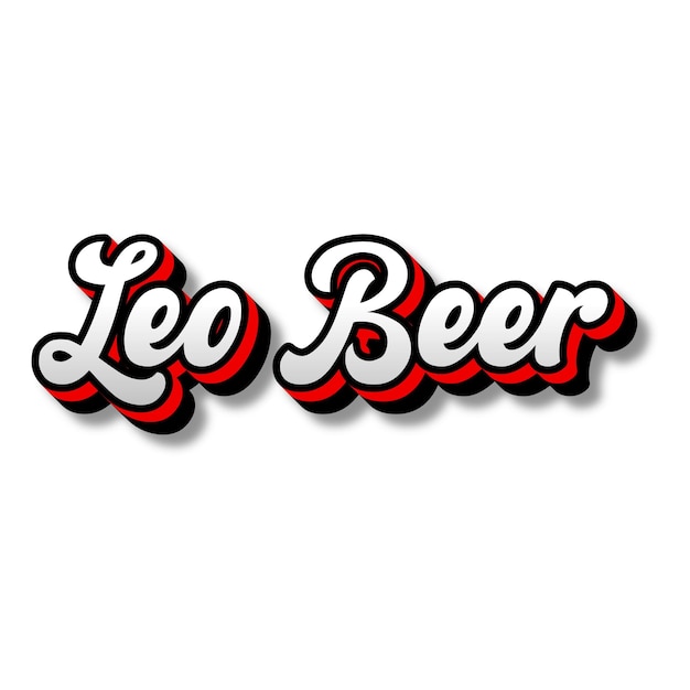 Photo leobeer text 3d silver red black white background photo jpg