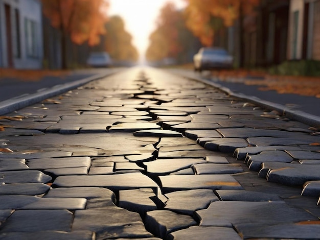 Photo leonardo diffusion xl create a realistic image of cracked road