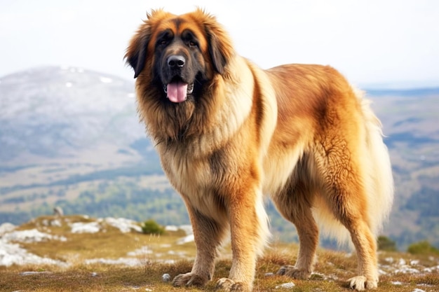 Leonberger raszuiver mooi ras van hond achtergrond natuur