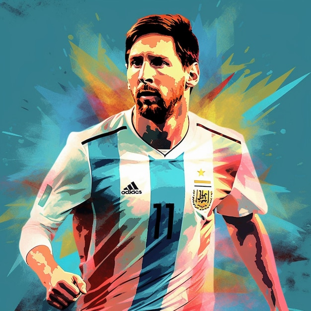 Foto leonel messi argentijnse trui digitale kunst