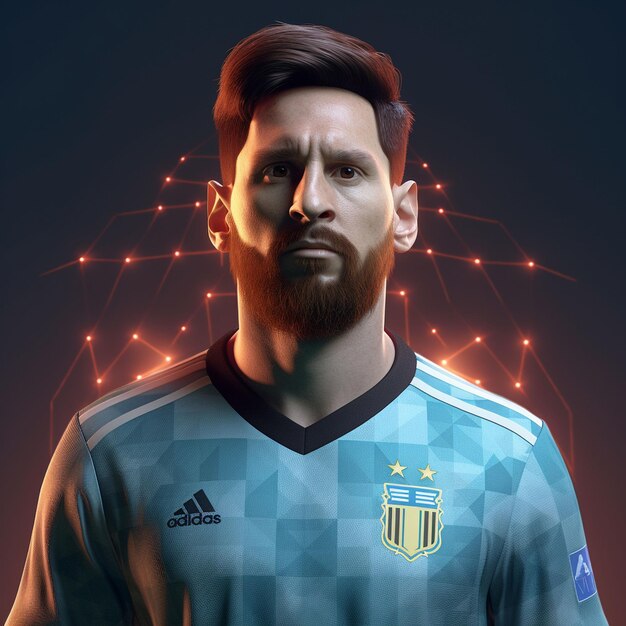 Foto leonel messi argentijnse trui digitale kunst