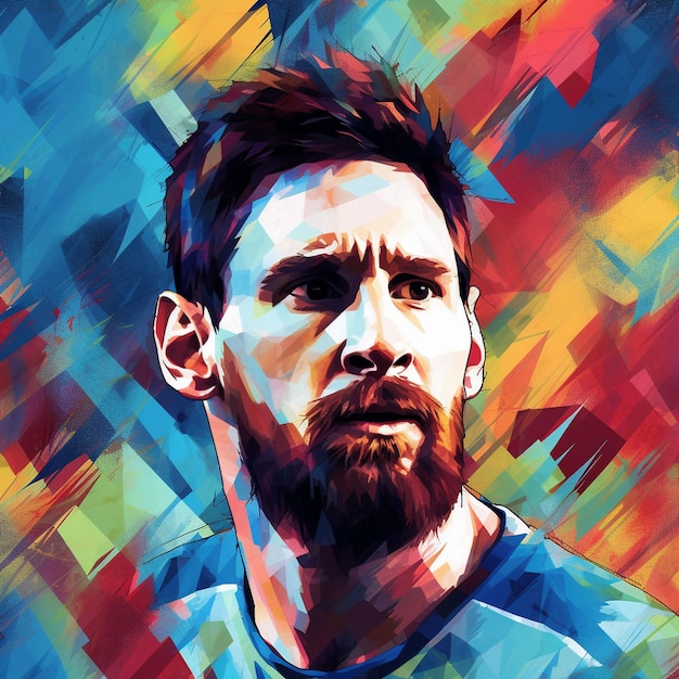 Leonel Messi Argentijnse trui digitale kunst