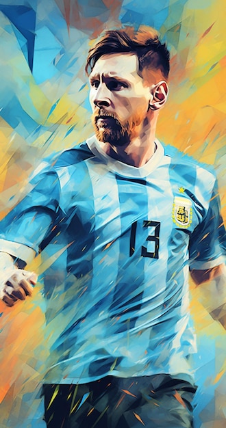 Photo leonel messi argentine jersey digital art