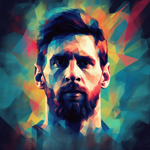 Leonel Messi Argentine jersey digital art