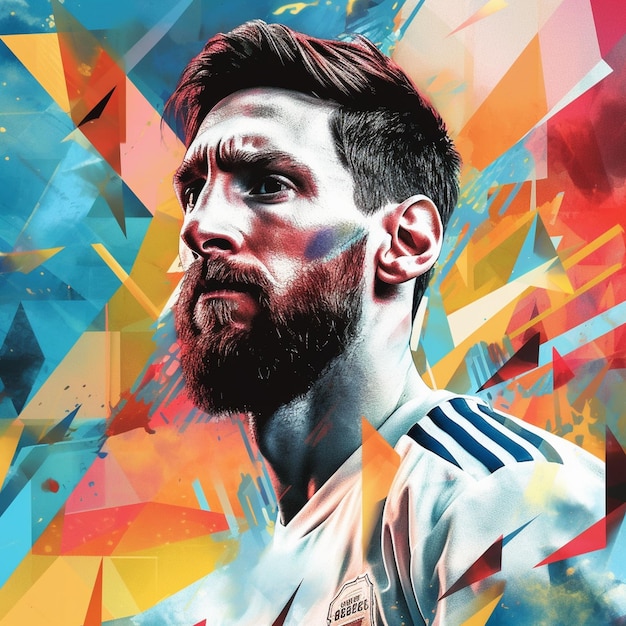 Leonel Messi Argentine jersey digital art