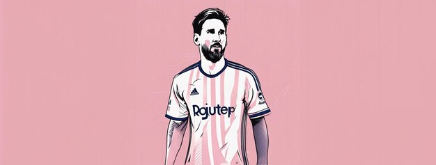 Premium AI Image | Leonel Messi pink jersey artwork