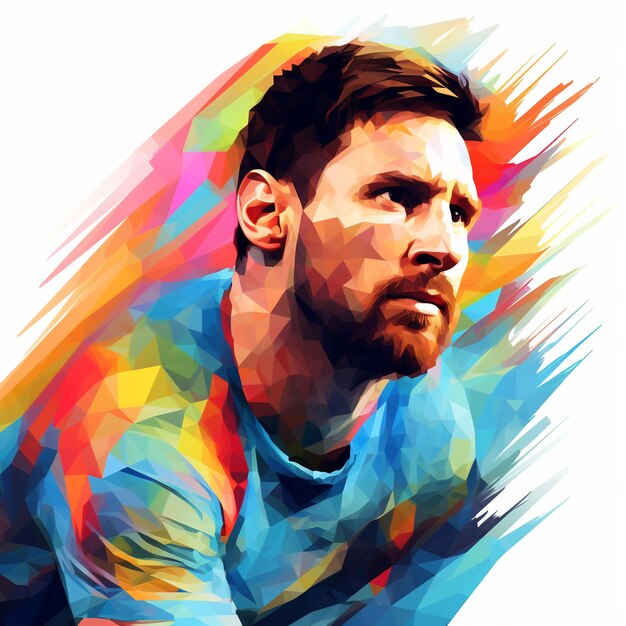 Leonel messi in style of wpap