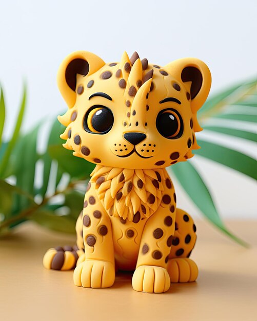 Leopard Animal Character craft with isolated studio background