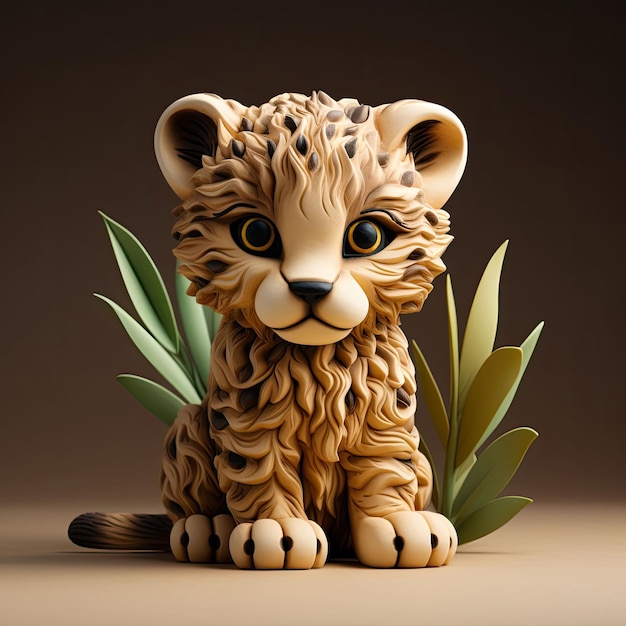 Leopard Animal Character craft with isolated studio background