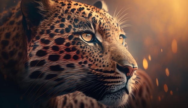 Leopard animal meaning panthera pardus illustration picture Ai generated art