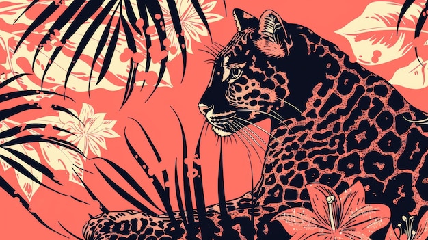 사진 호랑이 고양이 열대 현대 라인 아트 기발한 미니멀리즘 인쇄 가정 장식 포스터 플 베개 및 더 많은