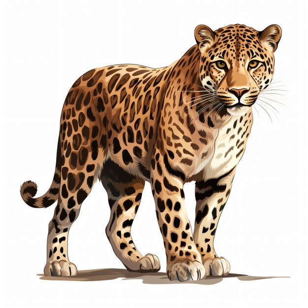 Клипарт леопарда, выделенный на белом фоне
