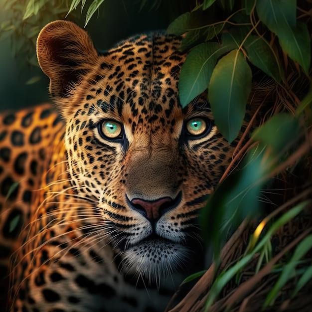 Leopard closeup face Ai