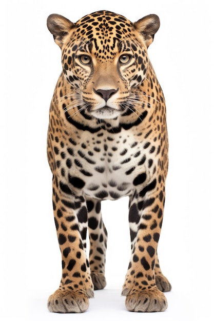 Leopard closeup isolated on white