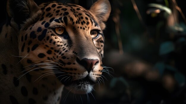 A leopard in the dark