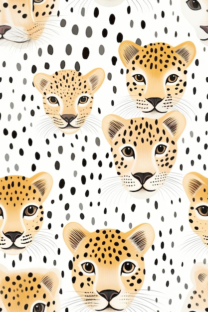 Leopard faces seamless tiles