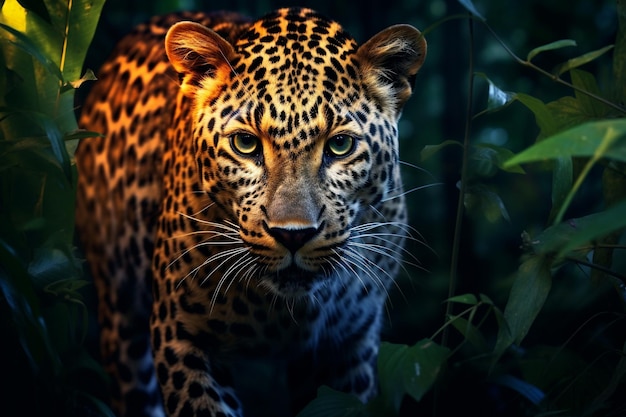 Photo leopard in the forest