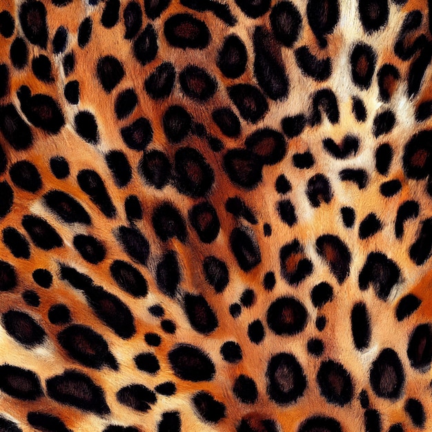 Leopard fur decorative realistic pattern wild exotic animal background abstract safari illustration