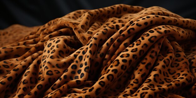 Leopard Fur Pattern Texture Background Leopard Wool Fabric Generative AI