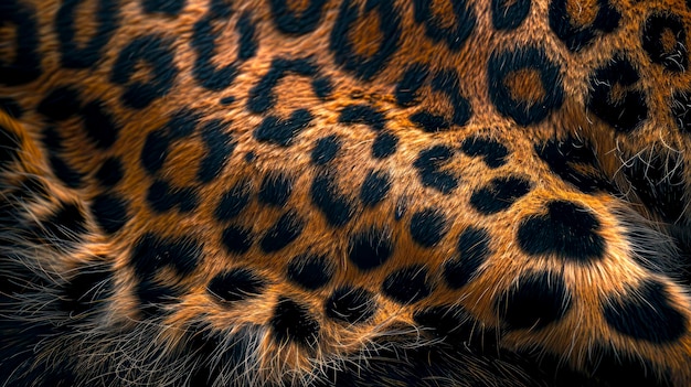 Foto il modello senza cuciture della pelliccia di leopardo cattura i dettagli squisiti e la bellezza dei peli felini in fotografia ad alta definizione