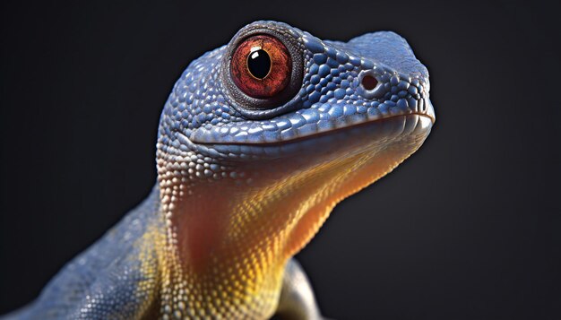 A leopard gecko isolated on black background