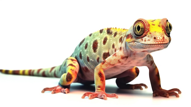 Photo leopard gecko on a white background studio shot isolated