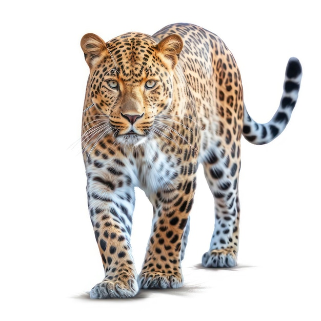 Leopard geïsoleerd op wit gemaakt met Generative AI