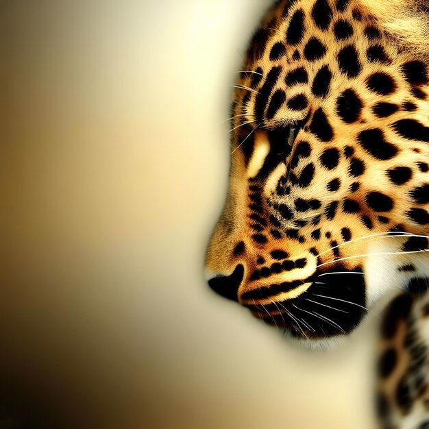 Foto leopard in de natuurachtergrond met kopieerruimte ai gegenereerde illustratie