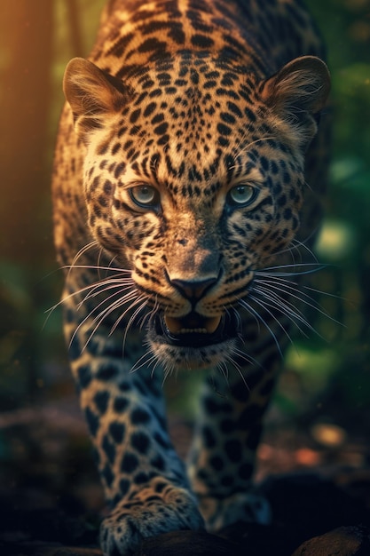 Leopard in zijn natuurlijke habitat Wildlife Photography Generative AI