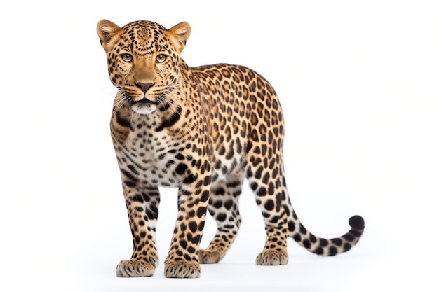 Leopard Isolated on White Background Generative AI