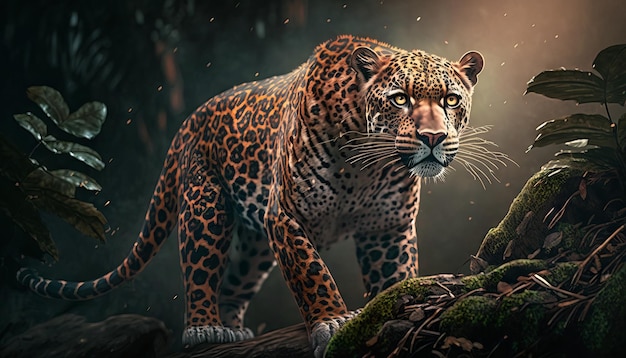 Леопард в джунглях Генеративный ИИ