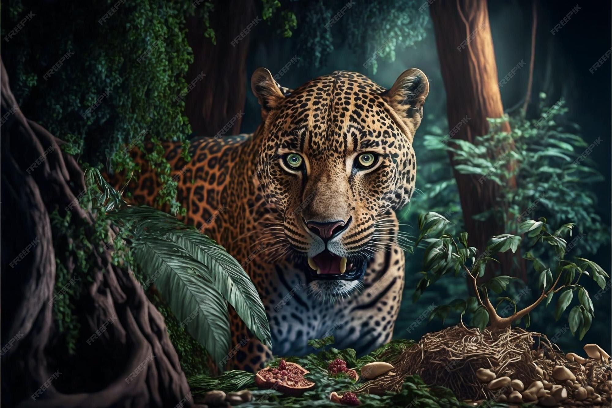 Premium AI Image | A leopard in the jungle