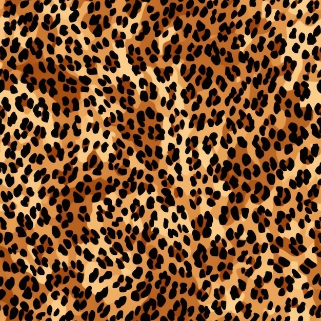 Foto un modello di stampa di leopardo con macchie nere su uno sfondo marrone