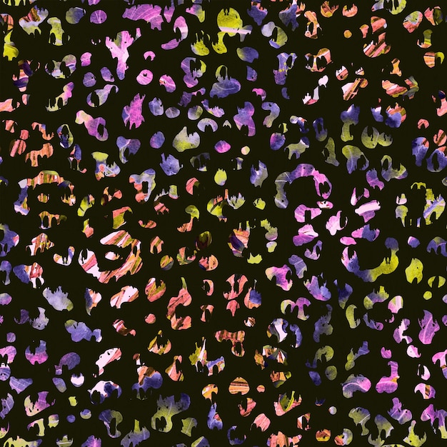 Leopard seamless watercolor pattern.