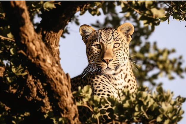 leopard in a tree