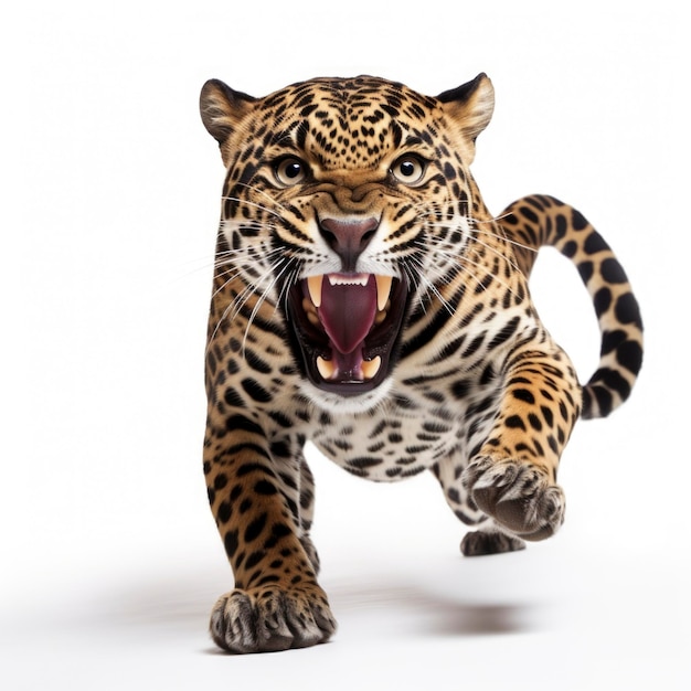 леопард на белом фоне