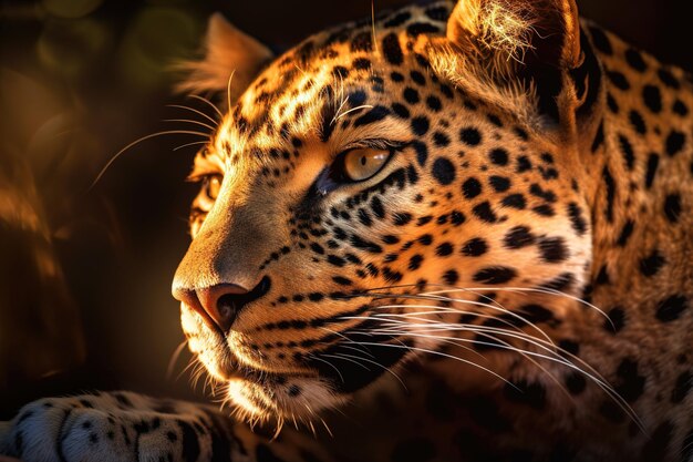 Leopard in the wild forest