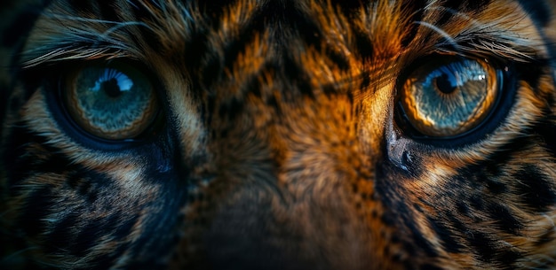 Leopards eyes up close