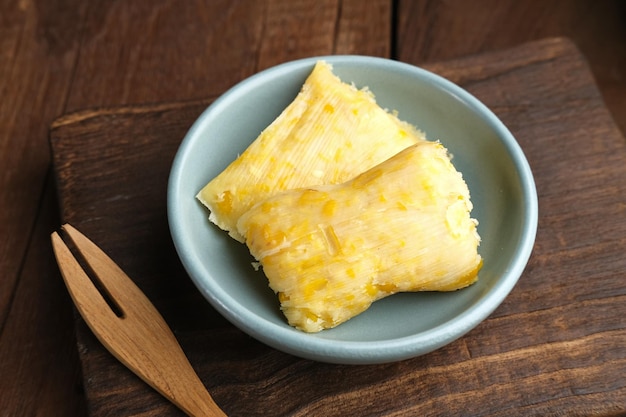 Lepet Jagung is a traditional Indonesian snack, made from corn and grated coconut.