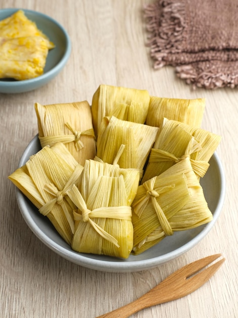 Lepet Jagung is a traditional Indonesian snack, made from corn and grated coconut.