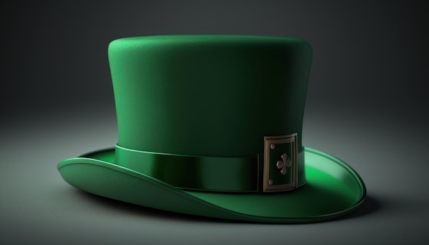 Шляпа лепрекона с зеленой шляпой и золотой пряжкой.