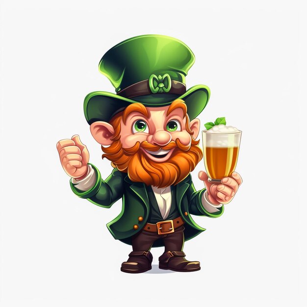 Photo leprechaun with hat avatar character