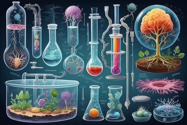 Foto leraar demonstreert een wetenschappelijk experiment in het lab