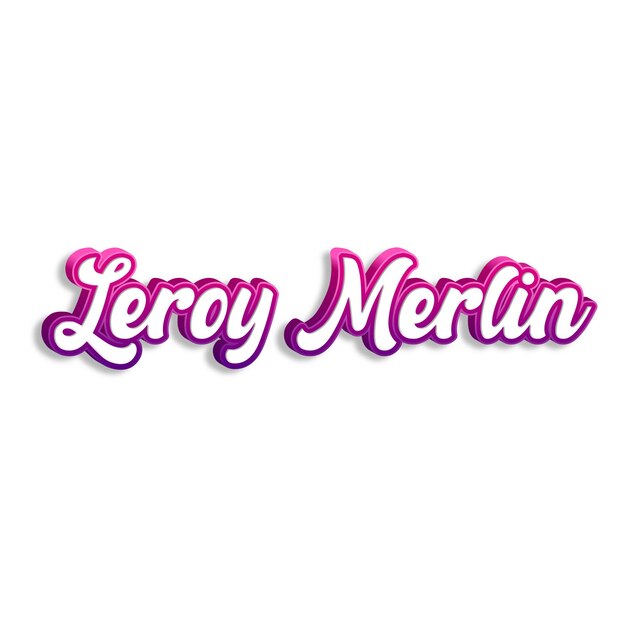 Photo leroymerlin typography 3d design yellow pink white background photo jpg