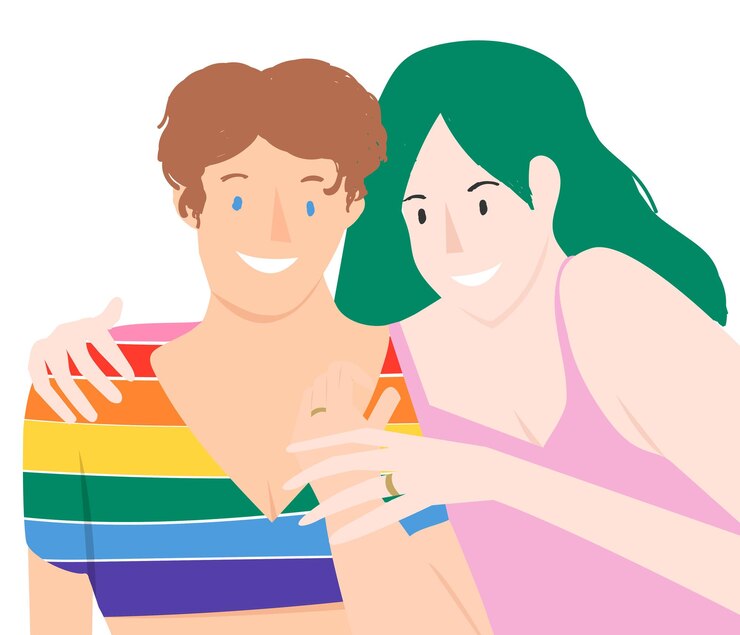 Photo lesbian couple png icon sticker flat design