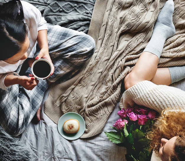 Lesbian couple spending time together