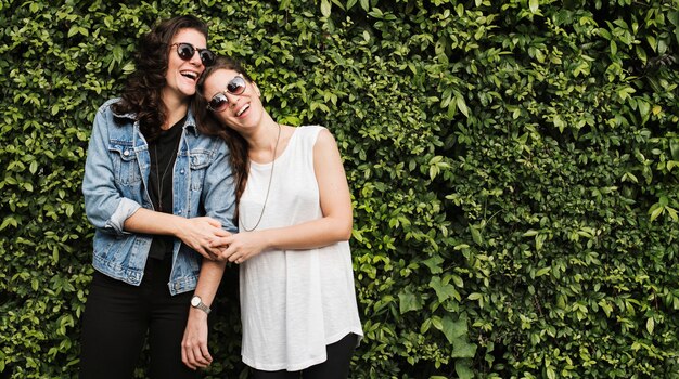 Lesbian Couple Together Outdoors Concept